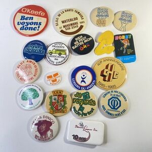 Vintage Button Pin Collection Lot
